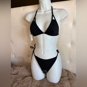VITAMIN A. by AMAHLIA STEVENS BIKINI  Set Size 8 (M)Reversible black/silver